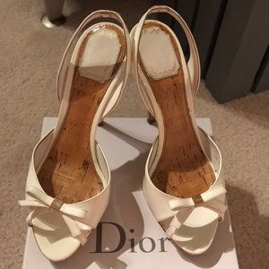 Christian Dior white Starlet Bow Sandal Heels